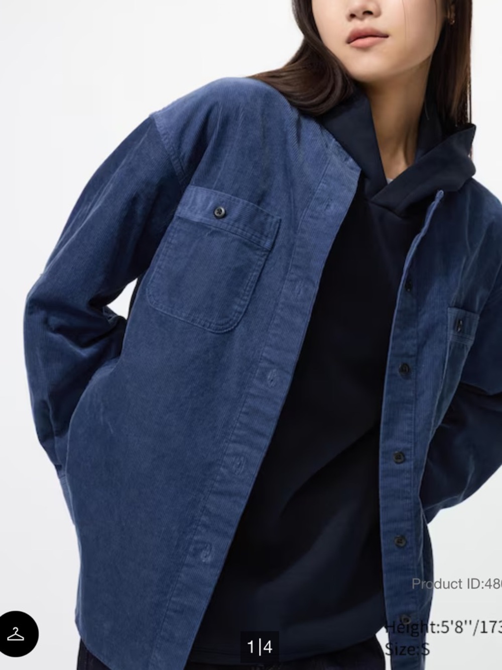 UNIQLO Navy Blue Utility Shirt Jacket